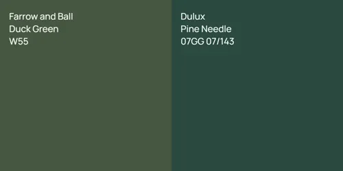 W55 Duck Green vs 07GG 07/143 Pine Needle