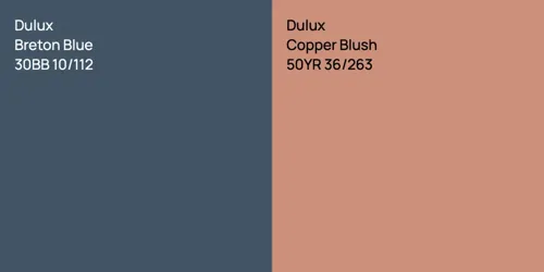 30BB 10/112 Breton Blue vs 50YR 36/263 Copper Blush
