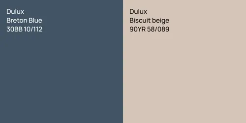30BB 10/112 Breton Blue vs 90YR 58/089 Biscuit beige