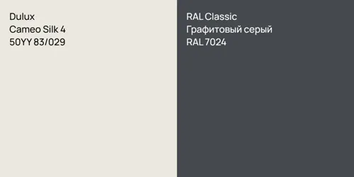 50YY 83/029 Cameo Silk 4 vs RAL 7024 Графитовый серый