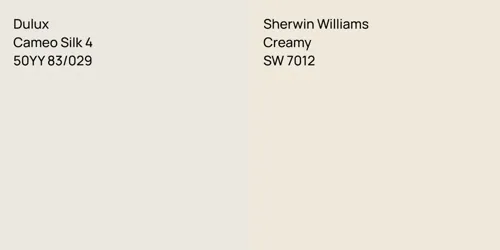 50YY 83/029 Cameo Silk 4 vs SW 7012 Creamy