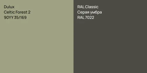 90YY 35/169 Celtic Forest 2 vs RAL 7022 Серая умбра