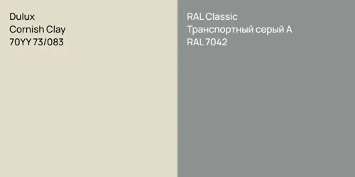 70YY 73/083 Cornish Clay vs RAL 7042 Транспортный серый А