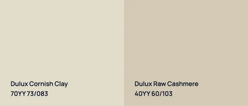 70YY 73/083 Cornish Clay vs 40YY 60/103 Raw Cashmere