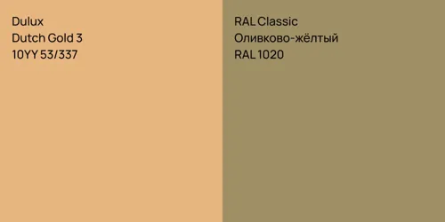 10YY 53/337 Dutch Gold 3 vs RAL 1020 Оливково-жёлтый
