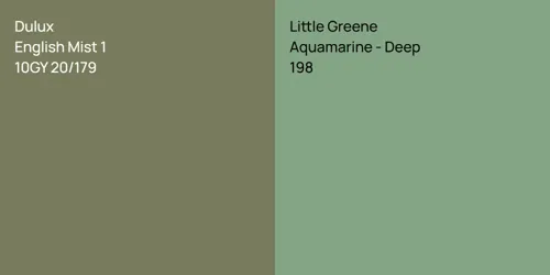 10GY 20/179 English Mist 1 vs 198 Aquamarine - Deep