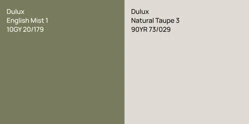 10GY 20/179 English Mist 1 vs 90YR 73/029 Natural Taupe 3