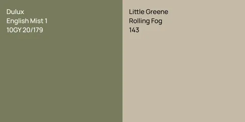 10GY 20/179 English Mist 1 vs 143 Rolling Fog
