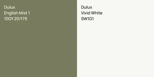 10GY 20/179 English Mist 1 vs SW1G1 Vivid White