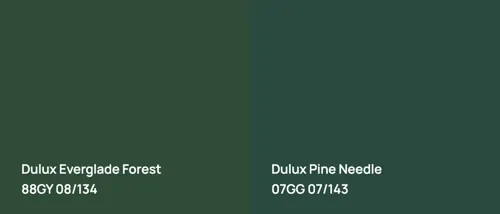 88GY 08/134 Everglade Forest vs 07GG 07/143 Pine Needle