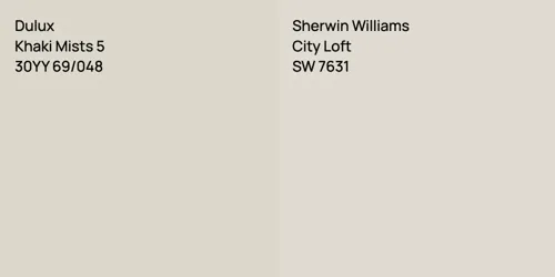 30YY 69/048 Khaki Mists 5 vs SW 7631 City Loft