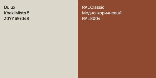 30YY 69/048 Khaki Mists 5 vs RAL 8004 Медно-коричневый