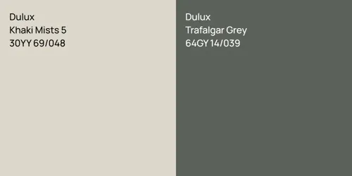 30YY 69/048 Khaki Mists 5 vs 64GY 14/039 Trafalgar Grey