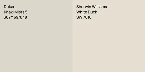 30YY 69/048 Khaki Mists 5 vs SW 7010 White Duck