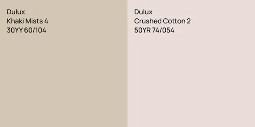 30YY 60/104 Khaki Mists 4 vs 50YR 74/054 Crushed Cotton 2