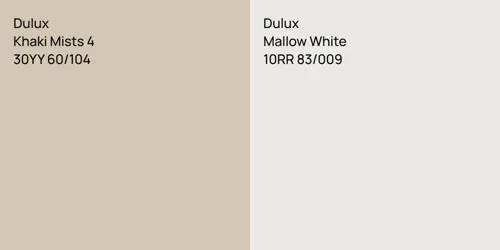 30YY 60/104 Khaki Mists 4 vs 10RR 83/009 Mallow White