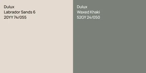 20YY 74/055 Labrador Sands 6 vs 52GY 24/050 Waxed Khaki