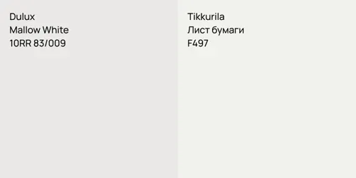 10RR 83/009 Mallow White vs F497 Лист бумаги