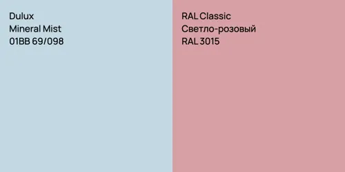 01BB 69/098 Mineral Mist vs RAL 3015 Светло-розовый