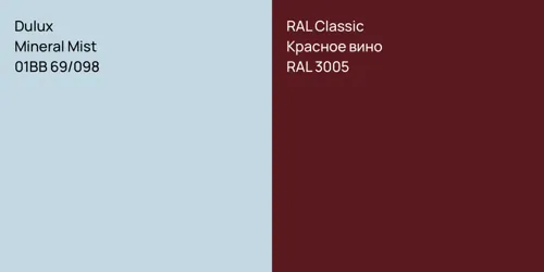 01BB 69/098 Mineral Mist vs RAL 3005 Красное вино
