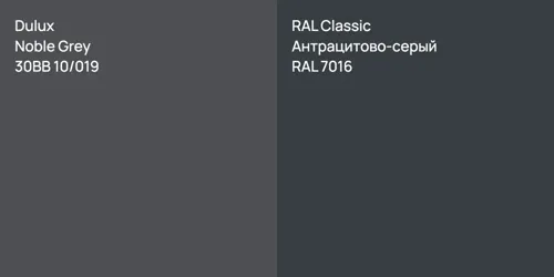 30BB 10/019 Noble Grey vs RAL 7016 Антрацитово-серый