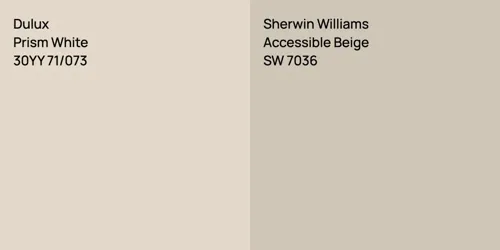 30YY 71/073 Prism White vs SW 7036 Accessible Beige
