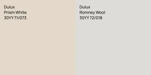30YY 71/073 Prism White vs 30YY 72/018 Romney Wool
