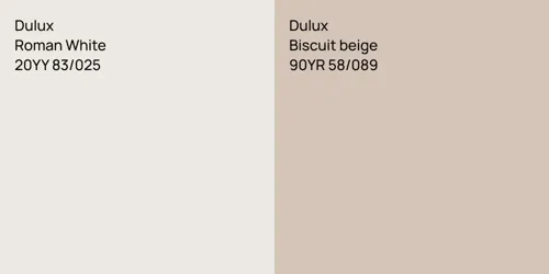 20YY 83/025 Roman White vs 90YR 58/089 Biscuit beige