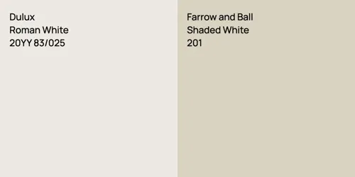 20YY 83/025 Roman White vs 201 Shaded White
