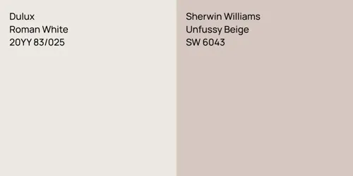 20YY 83/025 Roman White vs SW 6043 Unfussy Beige