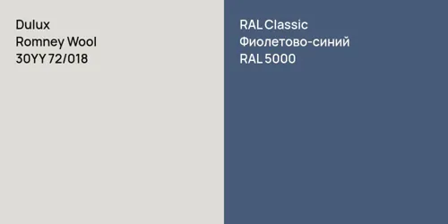 30YY 72/018 Romney Wool vs RAL 5000 Фиолетово-синий