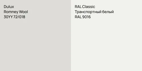 30YY 72/018 Romney Wool vs RAL 9016 Транспортный белый