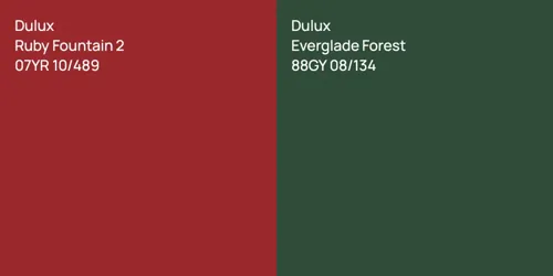07YR 10/489 Ruby Fountain 2 vs 88GY 08/134 Everglade Forest