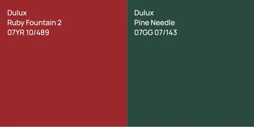 07YR 10/489 Ruby Fountain 2 vs 07GG 07/143 Pine Needle