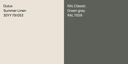 30YY 79/053 Summer Linen vs RAL 7009  Green grey