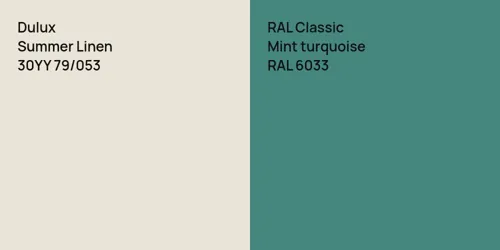 30YY 79/053 Summer Linen vs RAL 6033  Mint turquoise