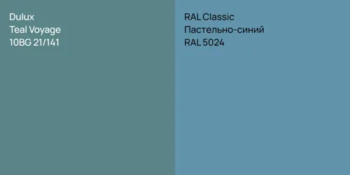 10BG 21/141 Teal Voyage vs RAL 5024 Пастельно-синий