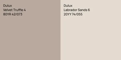 80YR 42/073 Velvet Truffle 4 vs 20YY 74/055 Labrador Sands 6