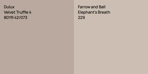 80YR 42/073 Velvet Truffle 4 vs 229 Elephant's Breath