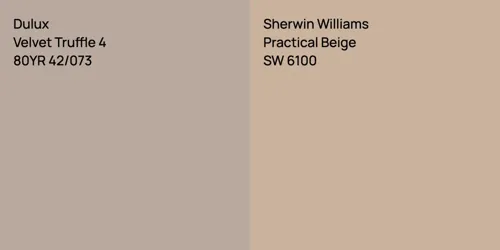 80YR 42/073 Velvet Truffle 4 vs SW 6100 Practical Beige