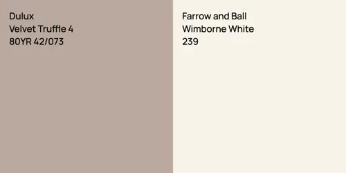 80YR 42/073 Velvet Truffle 4 vs 239 Wimborne White