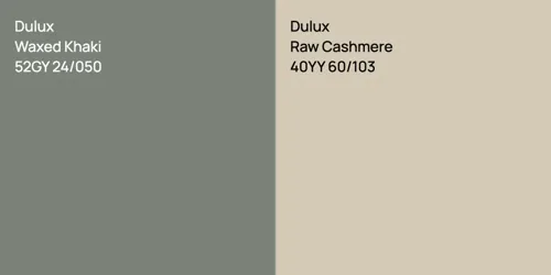 52GY 24/050 Waxed Khaki vs 40YY 60/103 Raw Cashmere
