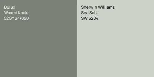 52GY 24/050 Waxed Khaki vs SW 6204 Sea Salt