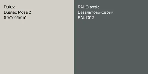 50YY 63/041 Dusted Moss 2 vs RAL 7012 Базальтово-серый