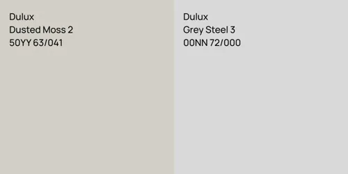 50YY 63/041 Dusted Moss 2 vs 00NN 72/000 Grey Steel 3