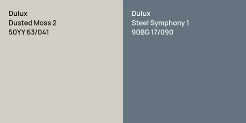 50YY 63/041 Dusted Moss 2 vs 90BG 17/090 Steel Symphony 1