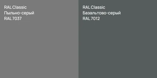 RAL 7037 Пыльно-серый vs RAL 7012 Базальтово-серый