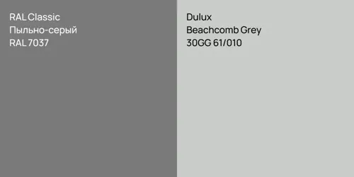 RAL 7037 Пыльно-серый vs 30GG 61/010 Beachcomb Grey