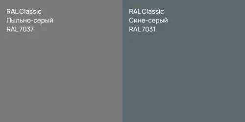 RAL 7037 Пыльно-серый vs RAL 7031 Сине-серый