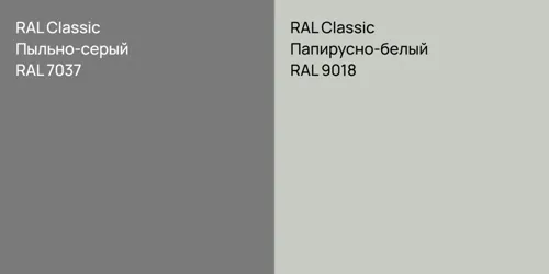 RAL 7037 Пыльно-серый vs RAL 9018 Папирусно-белый